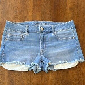 American Eagle Outfitters Blue Jean Shorts Distressed Style